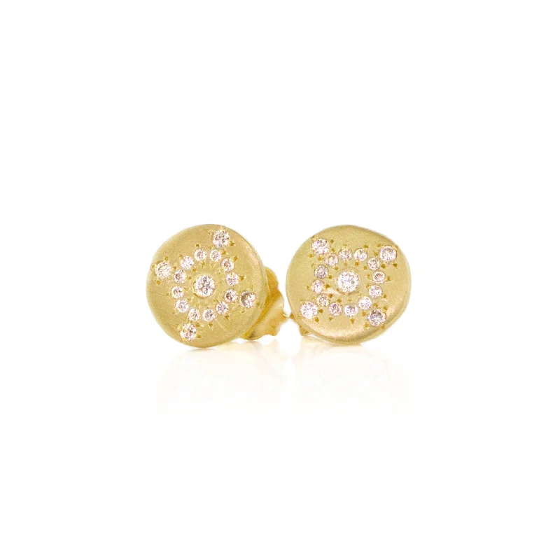 vibrant enamel earrings for a pop of color -Petite Shimmer Diamond Stud Earrings