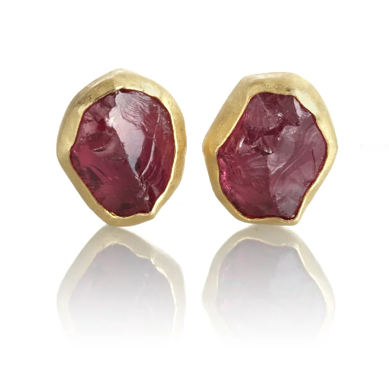 delicate gold earrings for everyday wear -Garnet Crystal Earrings