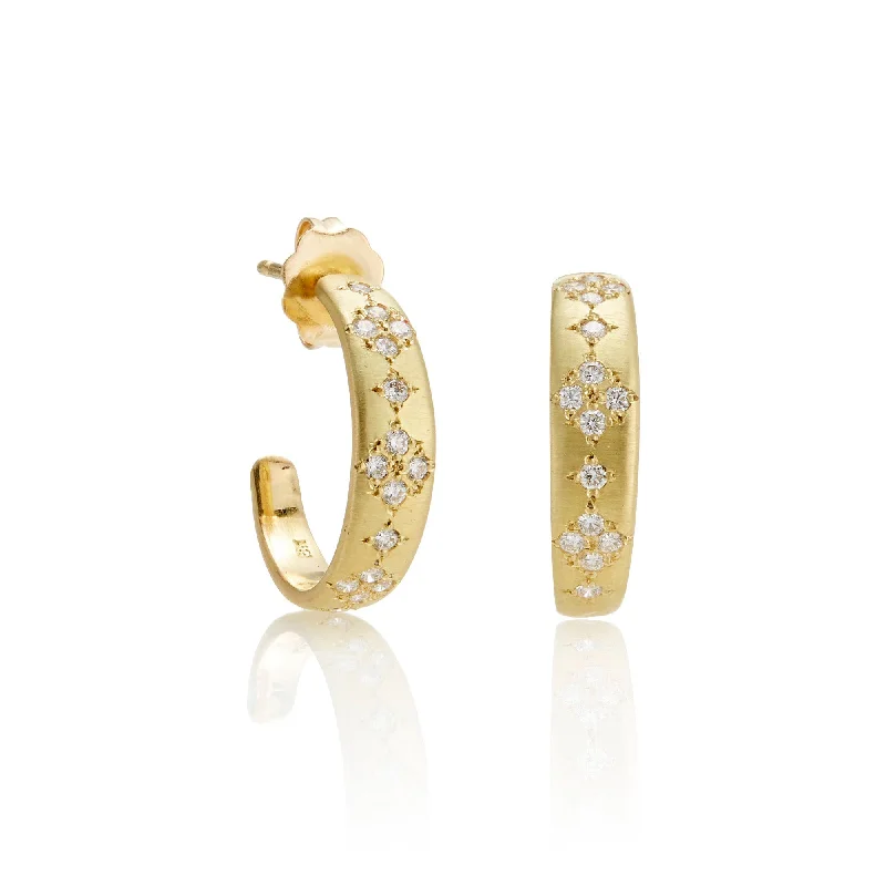 delicate gold earrings for subtle elegance -Memories Diamond Hoop Earrings