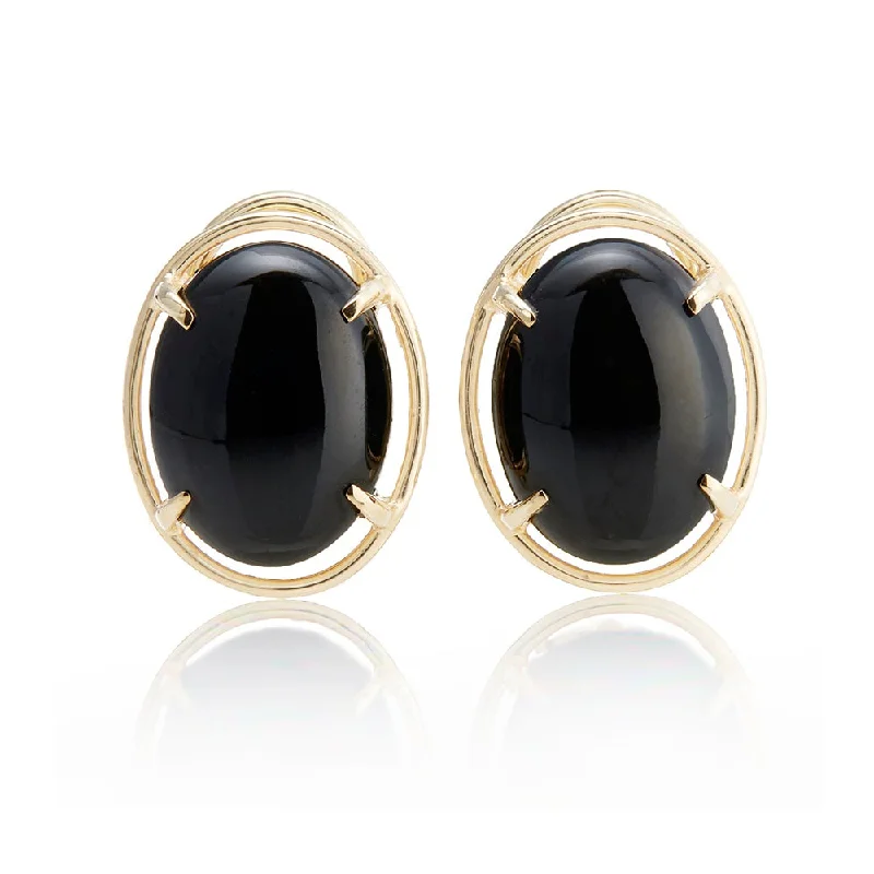 elegant sapphire earrings for a polished look -Peninsula Earrings in Black Jade