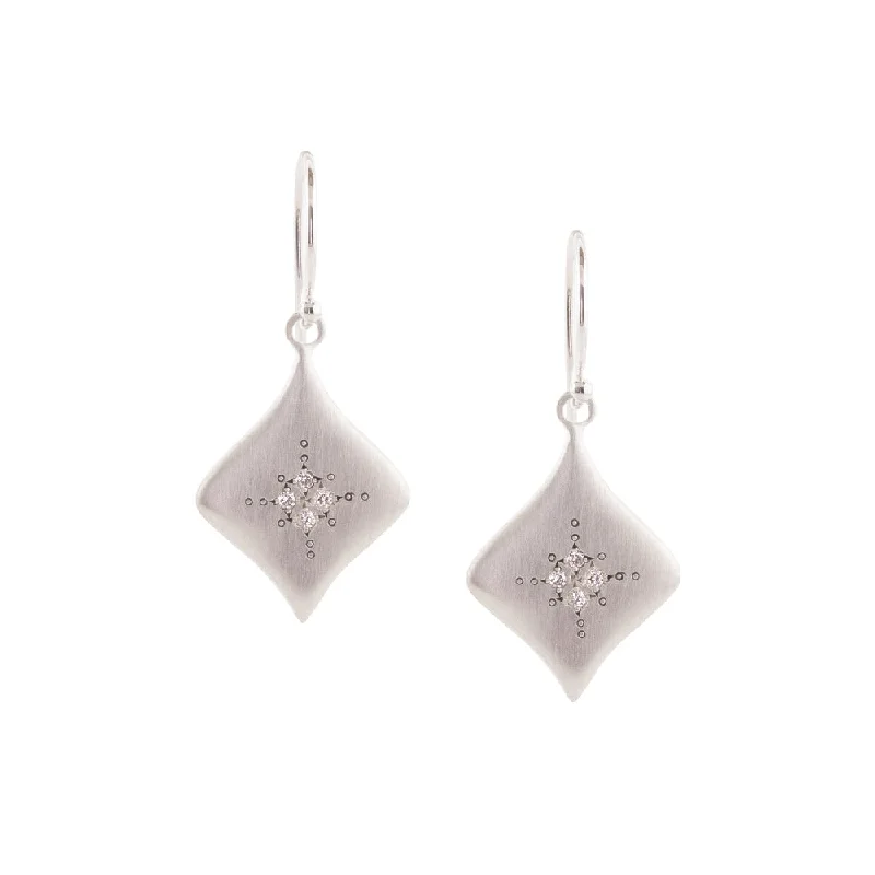 sparkling gemstone drop earrings for festive glam -Silver Night Diamond Earrings