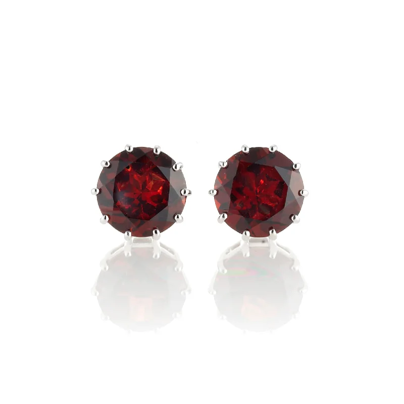 glamorous crystal stud earrings for evening wear -Dottie Earrings in Garnet