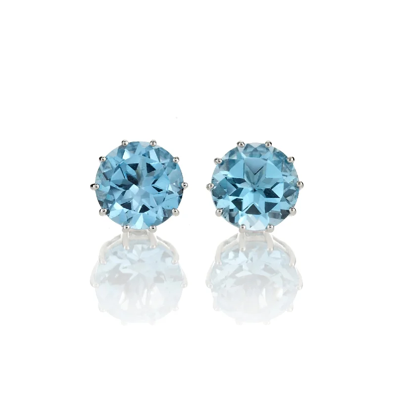 chic rose gold earrings for a romantic touch -Dottie Earrings in Swiss Blue Topaz