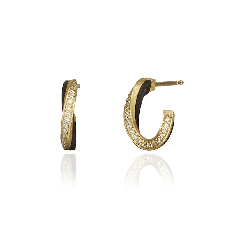 large statement earrings for bold personalities -Eclipse Small Diamond Hoop Earrings