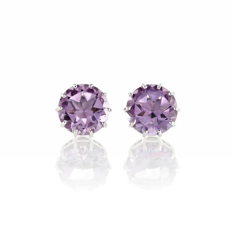 luxurious silver earrings for upscale wear -Dottie Earrings in Amethyst