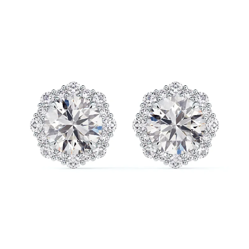 luxurious drop earrings for a polished finish -Forevermark Center of My Universe® Floral Halo Diamond Stud Earrings