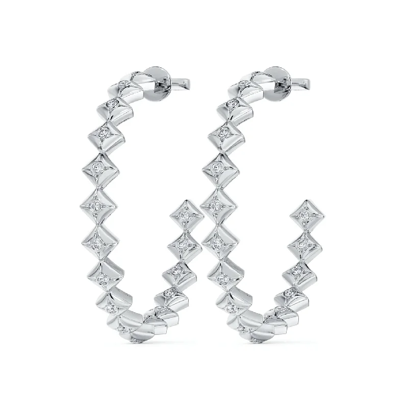 sparkling gemstone hoops for a festive vibe -Forevermark Icon Collection Geometric Hoop Earrings