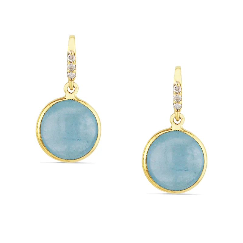 silver gemstone earrings for everyday elegance -Gemstone & Diamond Earring In 18K Yellow Gold