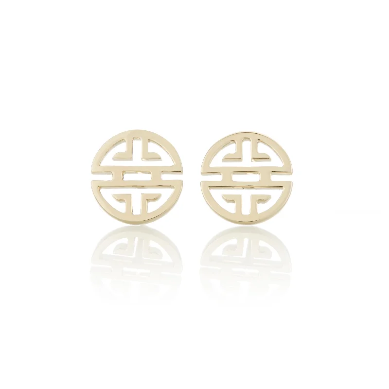 bold statement ear cuffs for trendy fashion -Gold Shou Stud Earrings