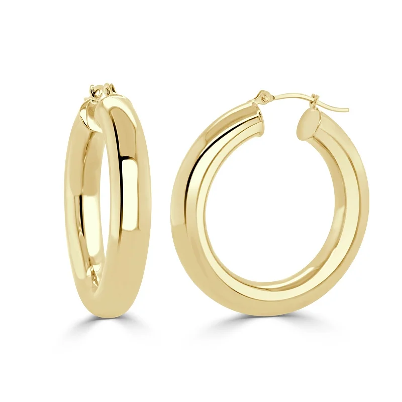 oversized drop earrings for standout looks -Joelle Gold Hoop Earrings 14K Yellow Gold 5x20mm