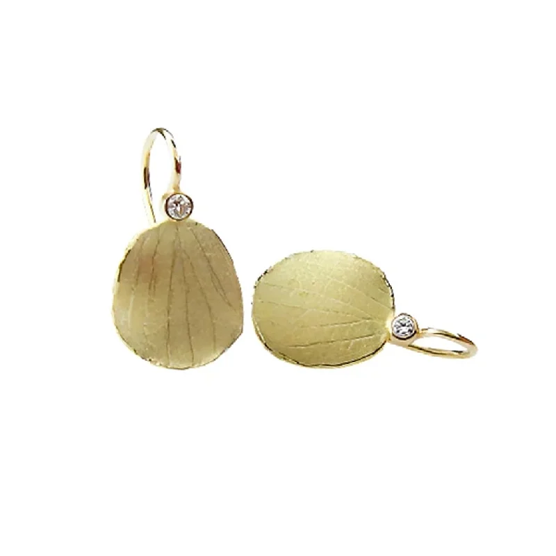 minimalist gold earrings for sleek fashion -Hydrangea Petal & Diamond Drop Earrings