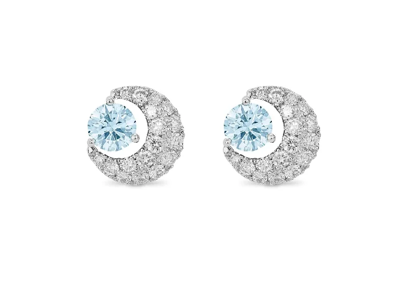 oversized hoop earrings for trendy fashion -LIGHTBOX Lab-Grown Blue Diamond 1ct twt Blue Moon Earrings