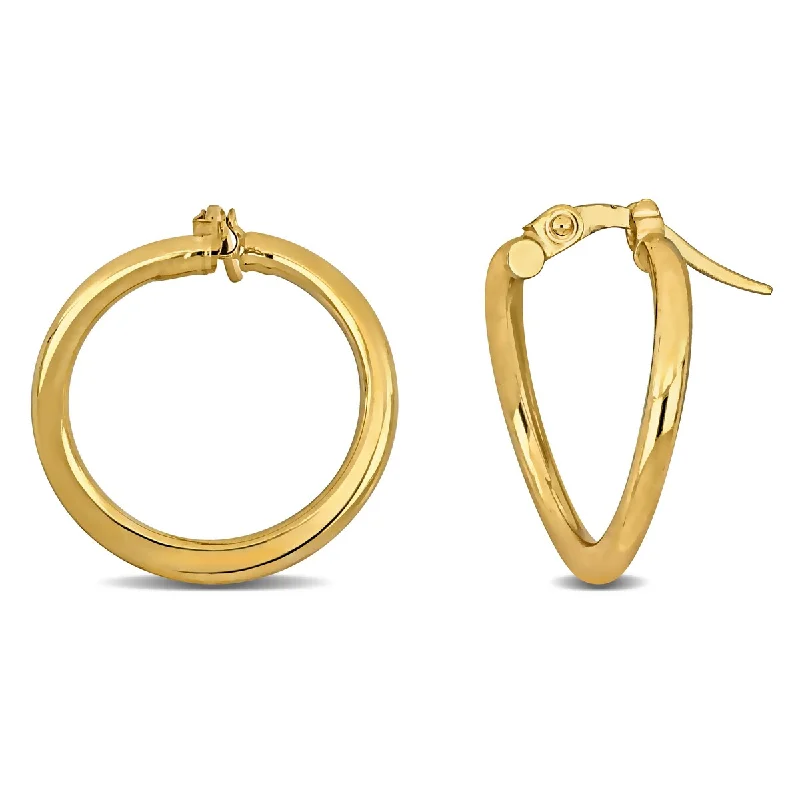 chic dangle earrings for a statement look -Miadora 20mm Contorted Hoop Earrings in 14k Yellow Gold