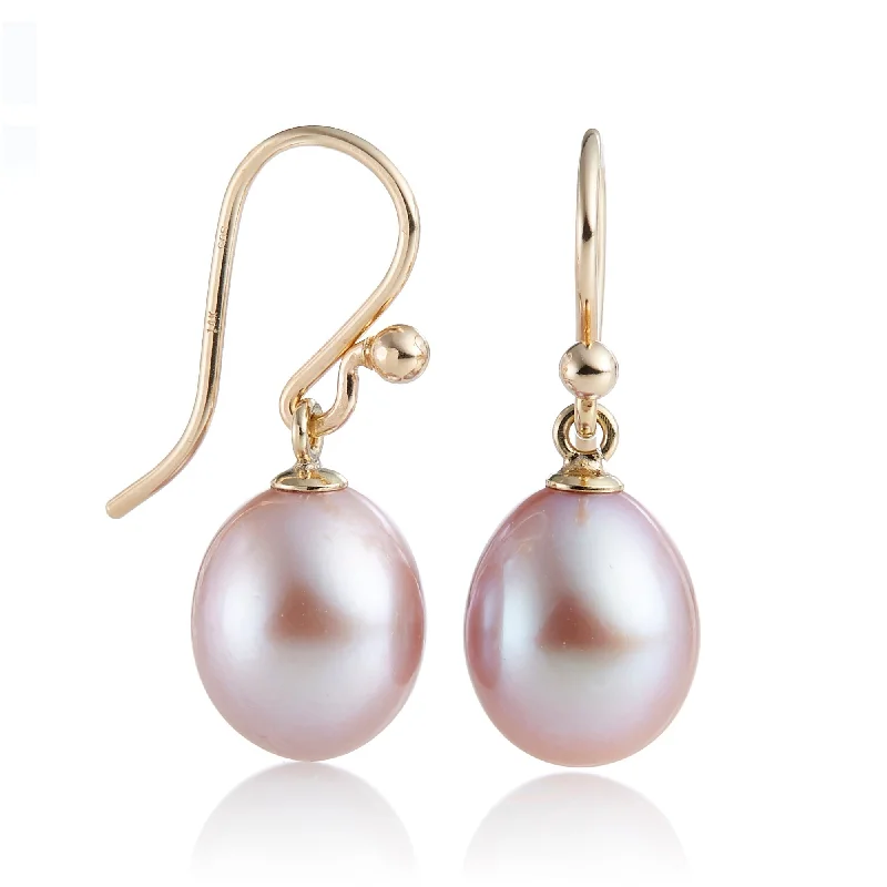 elegant gemstone studs for everyday wear -Pink Pearl Drop Earrings