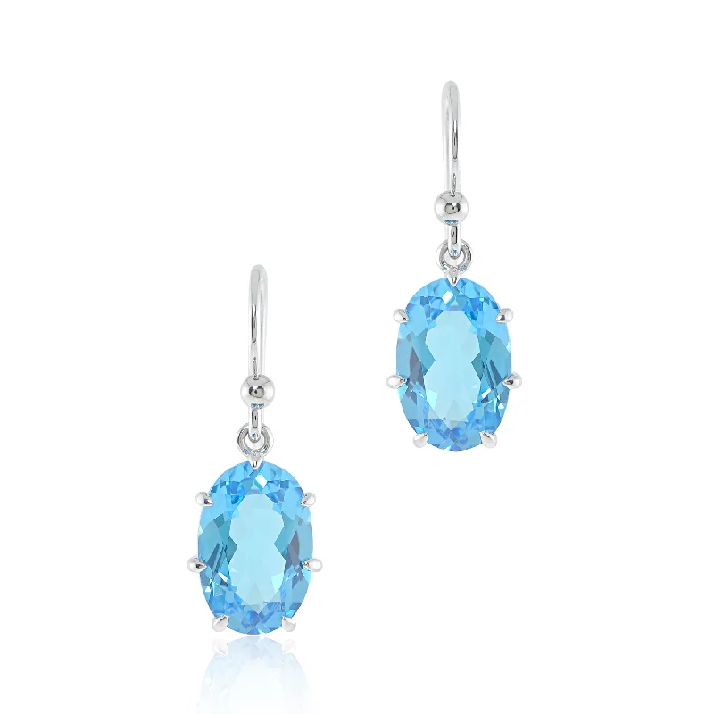 oversized drop earrings for standout looks -Ashley Earrings in Swiss Blue Topaz