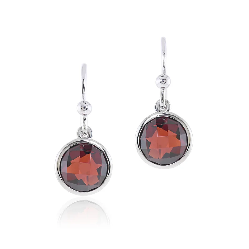 silver gemstone earrings for everyday elegance -Marais Earrings in Garnets