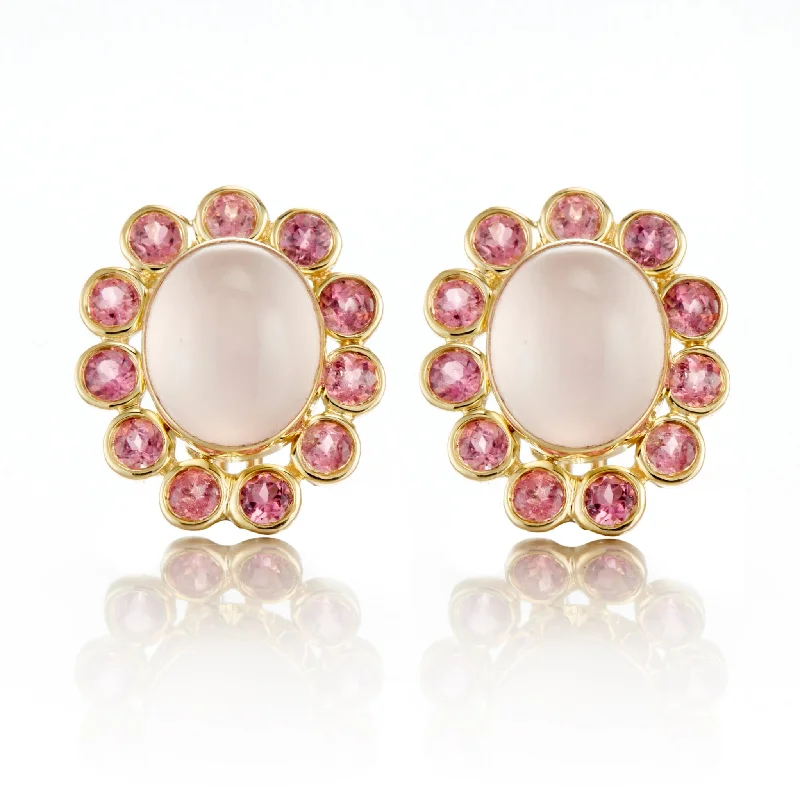 bold crystal earrings for a show-stopping effect -Rose Quartz & Tourmaline Earrings