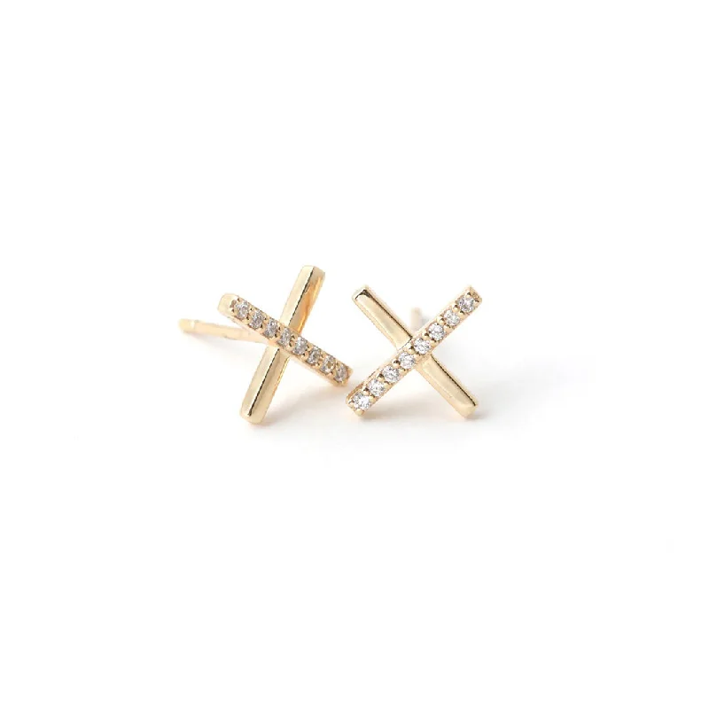 luxury diamond hoop earrings for a touch of class -'X Marks the Spot' Diamond Earrings