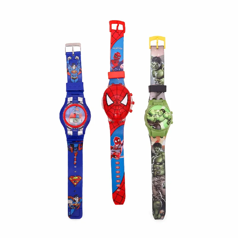 men’s watches with rubber and stainless steel bands -3 Watch Set For Kids O30031