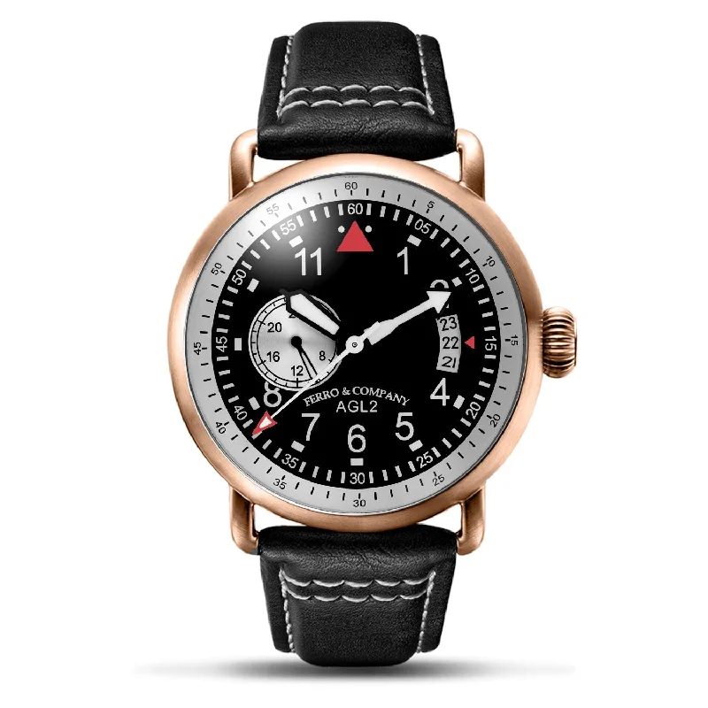 automatic watches for men with durable straps -AGL 2 Automatic 24H Black / Rose Gold