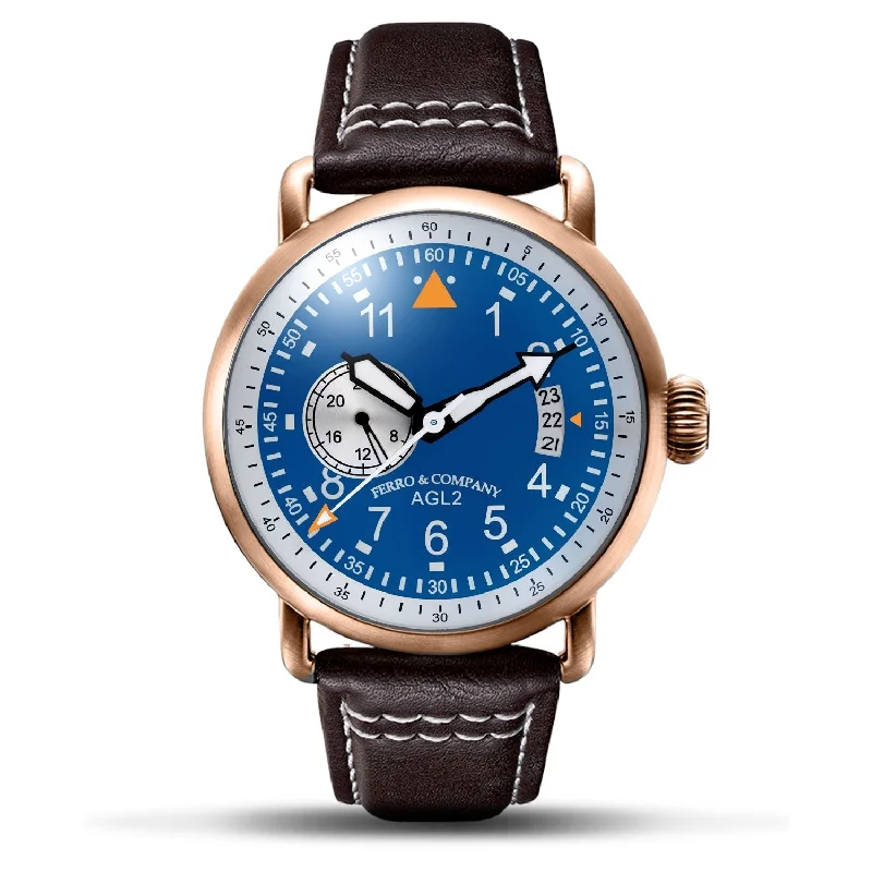 women’s watches with slim design and gold accents -AGL 2 Automatic 24H Blue / Rose Gold