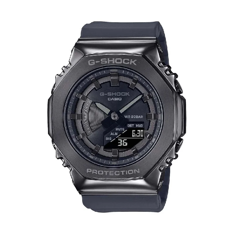 women’s watches with stylish mesh bands and unique dials -Casio G-Shock GM-S2100B-8ADR Black Analog-Digital Dial Black Resin Strap Women's Watch Shock and 200M Water Resistant G1164