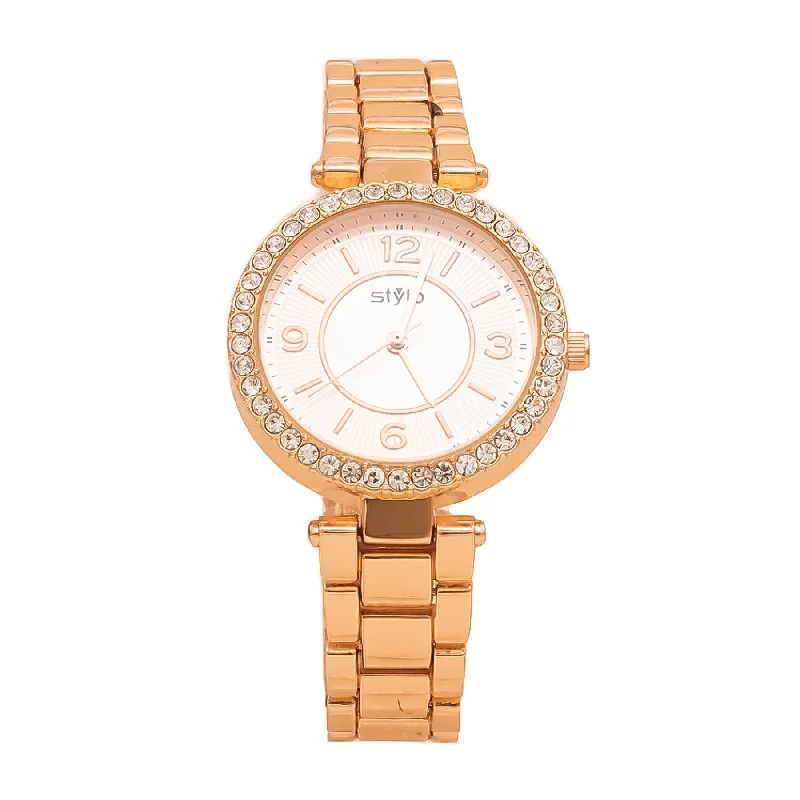 smartwatches with customizable faces for women -Copper Ladies Watch J33371