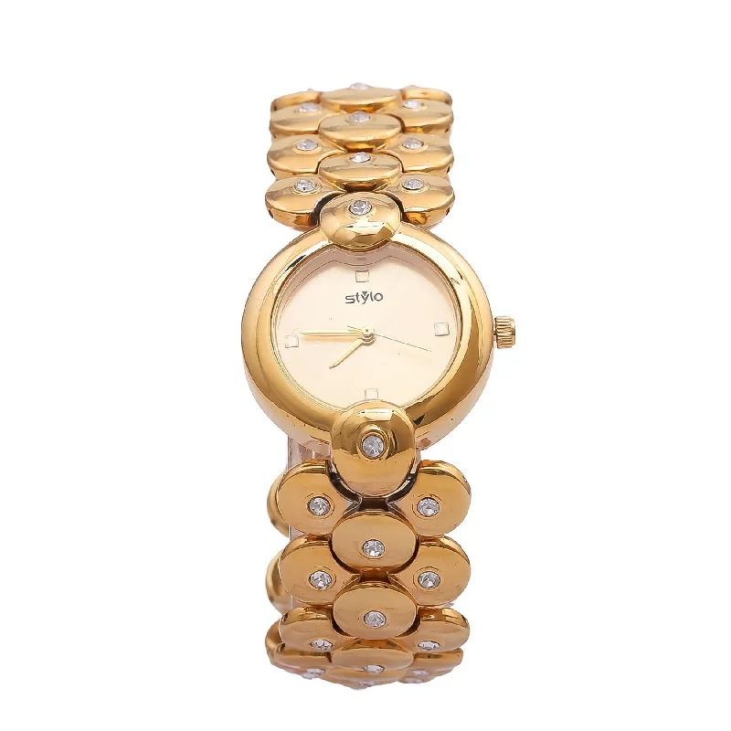 luxury watches for men with stainless steel bracelets -Golden Ladies Watch J33375