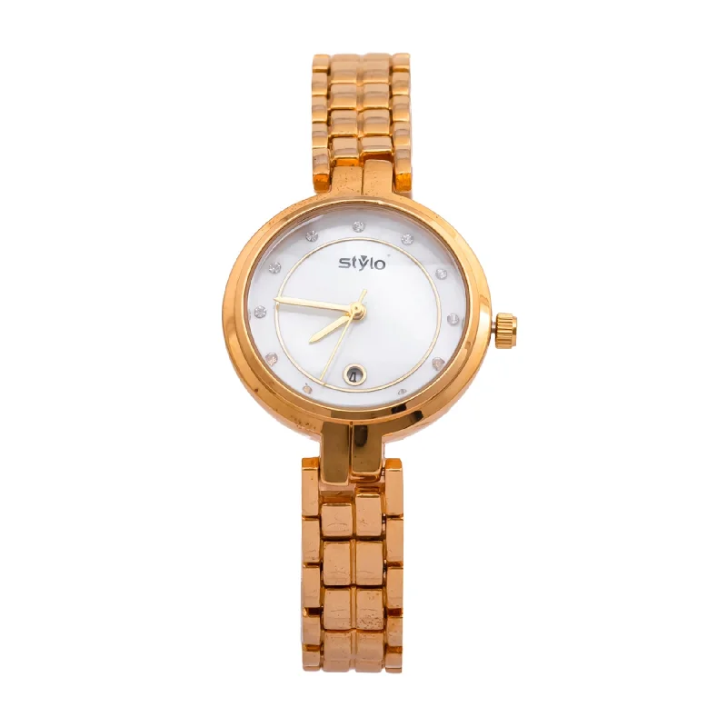 watches for men with eco-friendly leather straps -Golden Ladies Watch J33381