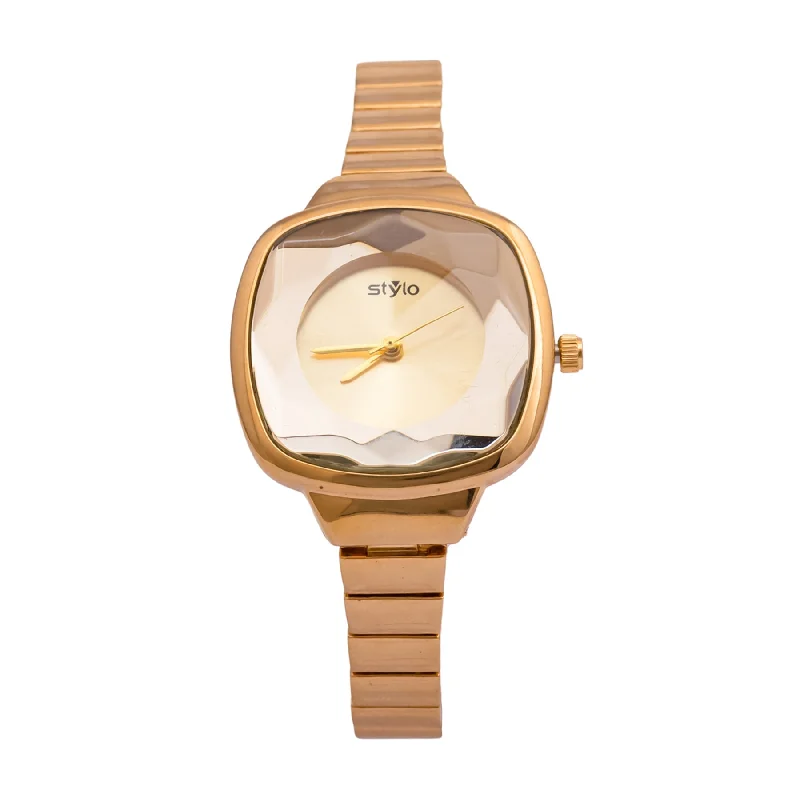 stylish watches for men with minimalist design and date -Golden Ladies Watch J33384