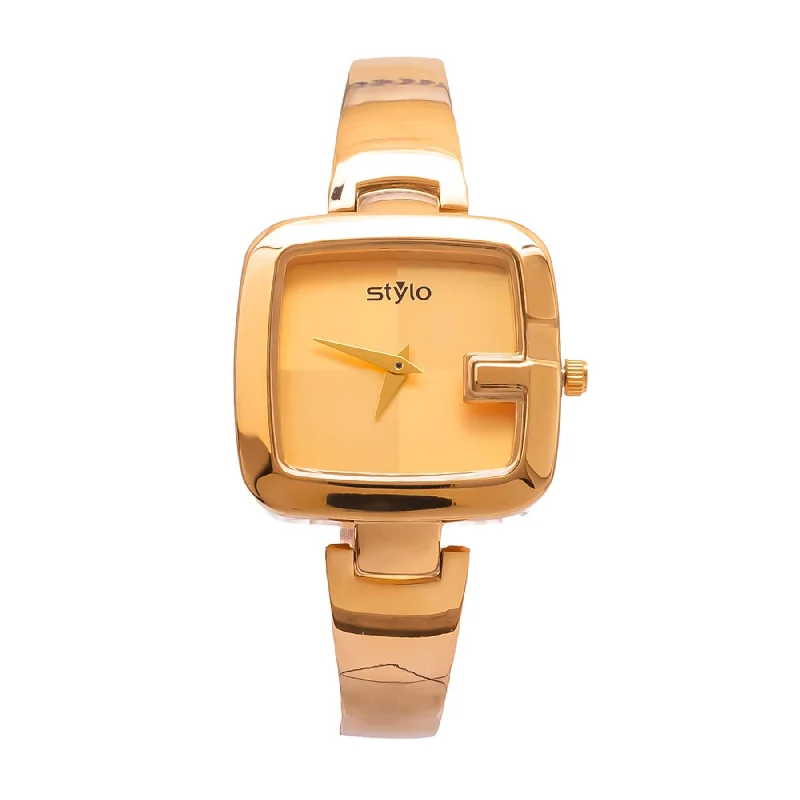 women’s watches with elegant design and soft leather straps -Golden Ladies Watch J33478