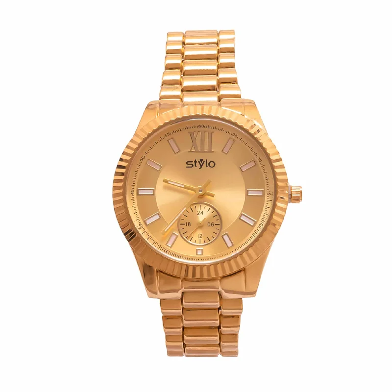 women’s watches with rose gold-plated cases and straps -Golden Ladies Watch J33486