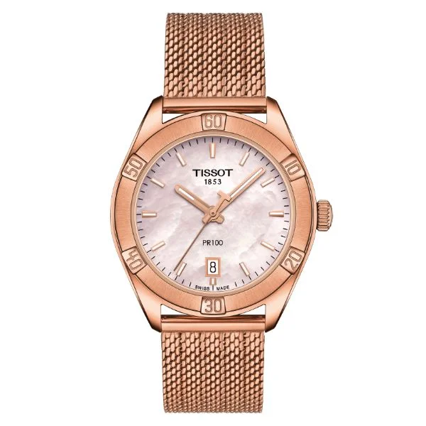 classic watches for women with sleek metal bands -T-Classic Pr 100 Sport Chic Swiss Quartz Women T1019103315100