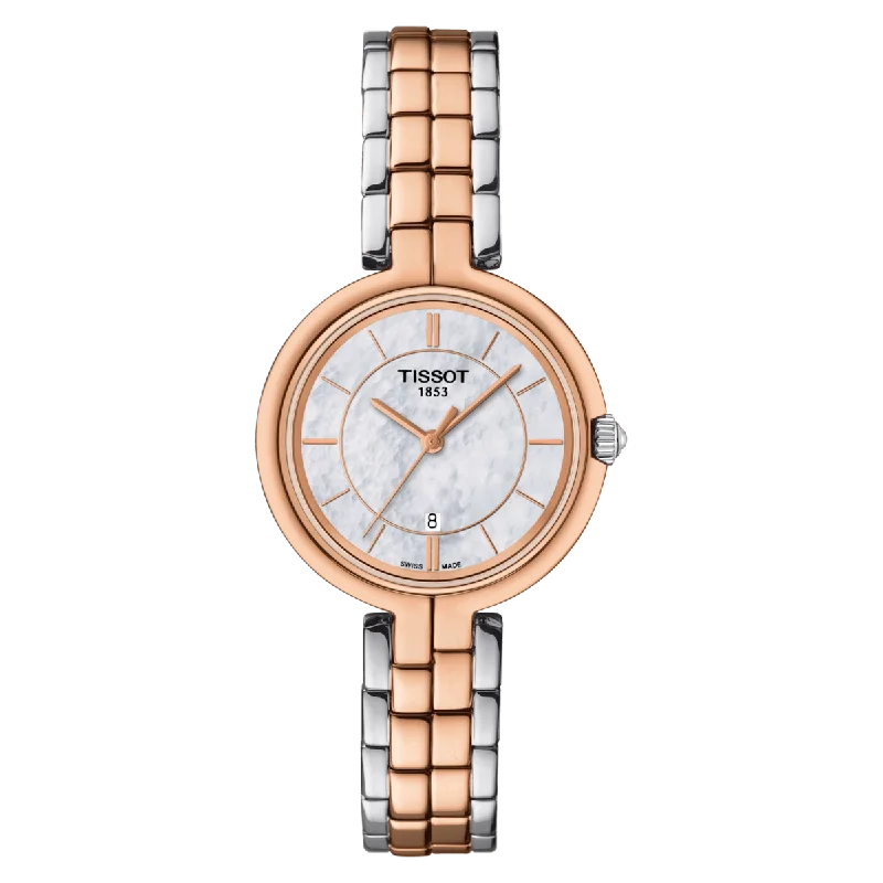 elegant women’s watches with mother of pearl dial -Tissot FLAMINGO Watch for Women T0942102211100