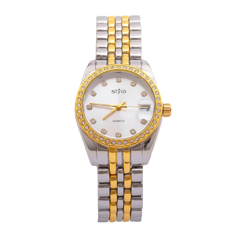 stylish watches for men with sporty rubber bands -Two Tone Ladies Watch J33467