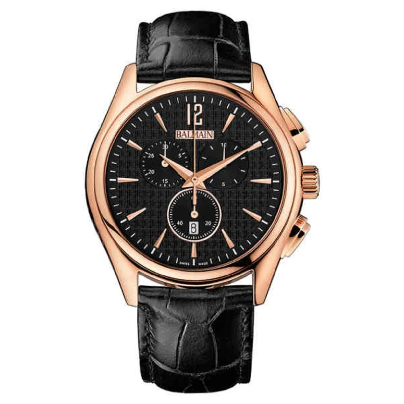 digital watches for men with rugged, durable features -Balmain Chrono Gent Black Dial Men 40mm