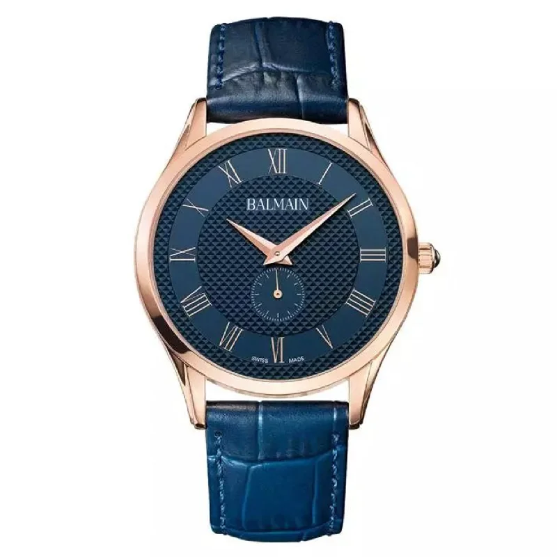 women’s watches with bold and eye-catching design -Balmain Classic R Gent Blue Dial Men 43.6mm