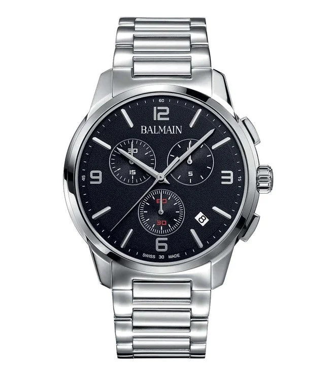 luxury watches with chronograph features for men -Balmain Madrigal Chrono Gent Black Dial Men 42mm