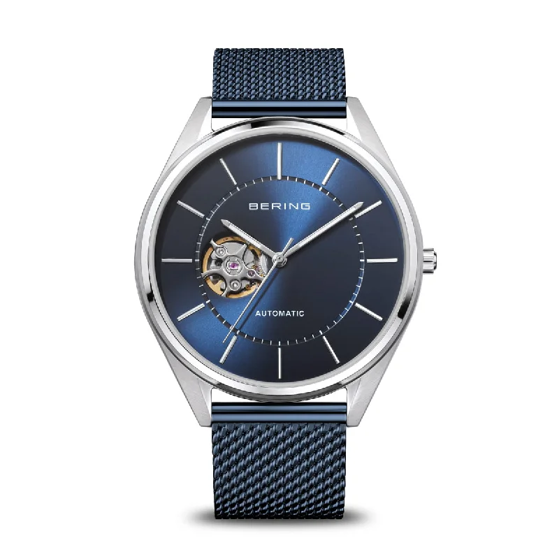 watches for men with interchangeable strap options -Bering Automatic Blue Dial Men 43mm