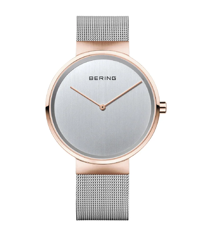 sport watches for men with heart rate and calorie tracking -Bering Classic Silver Dial Men 39mm