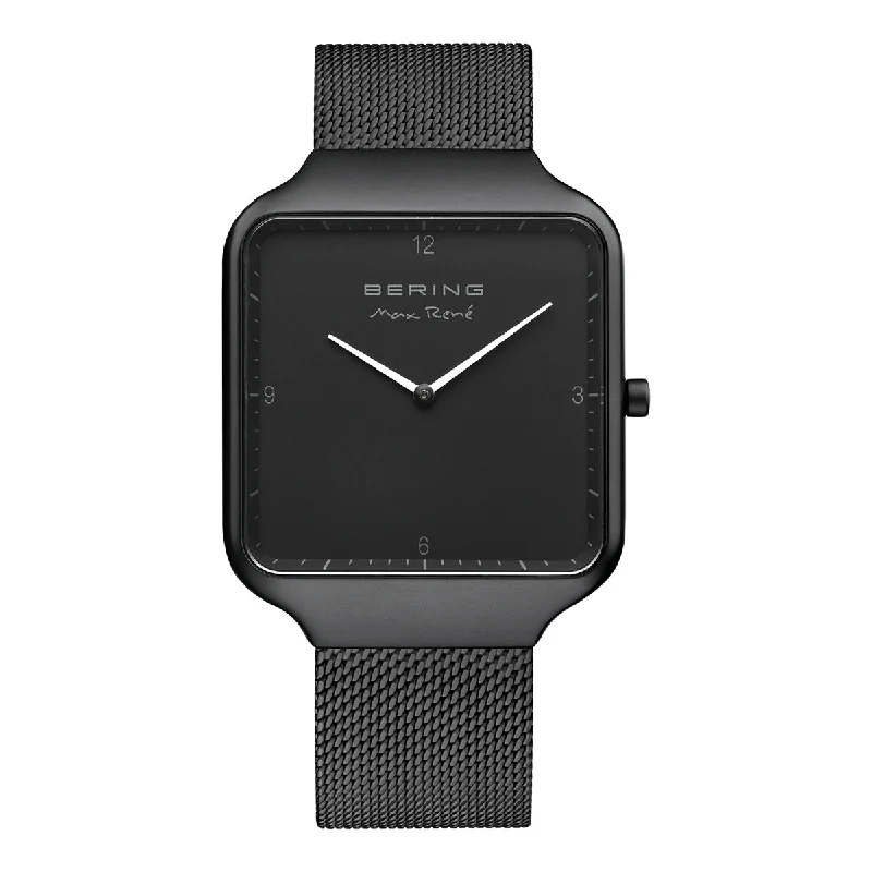 men’s watches with eco-friendly leather and rubber straps -Bering Max Rene Black Dial Men 36mm