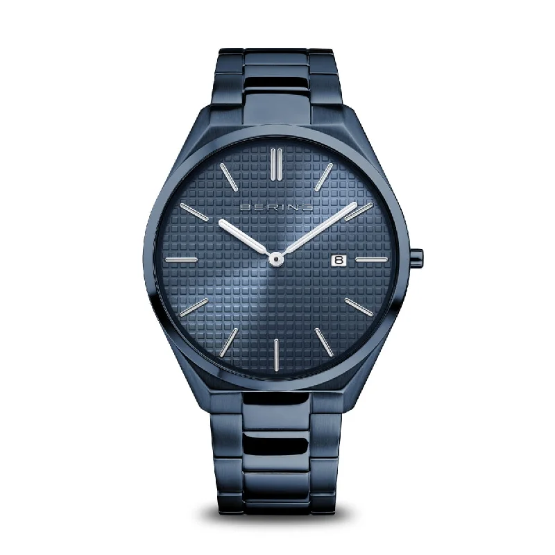 luxury watches for women with contemporary design -Bering Ultra Slim Blue Dial Men 40mm