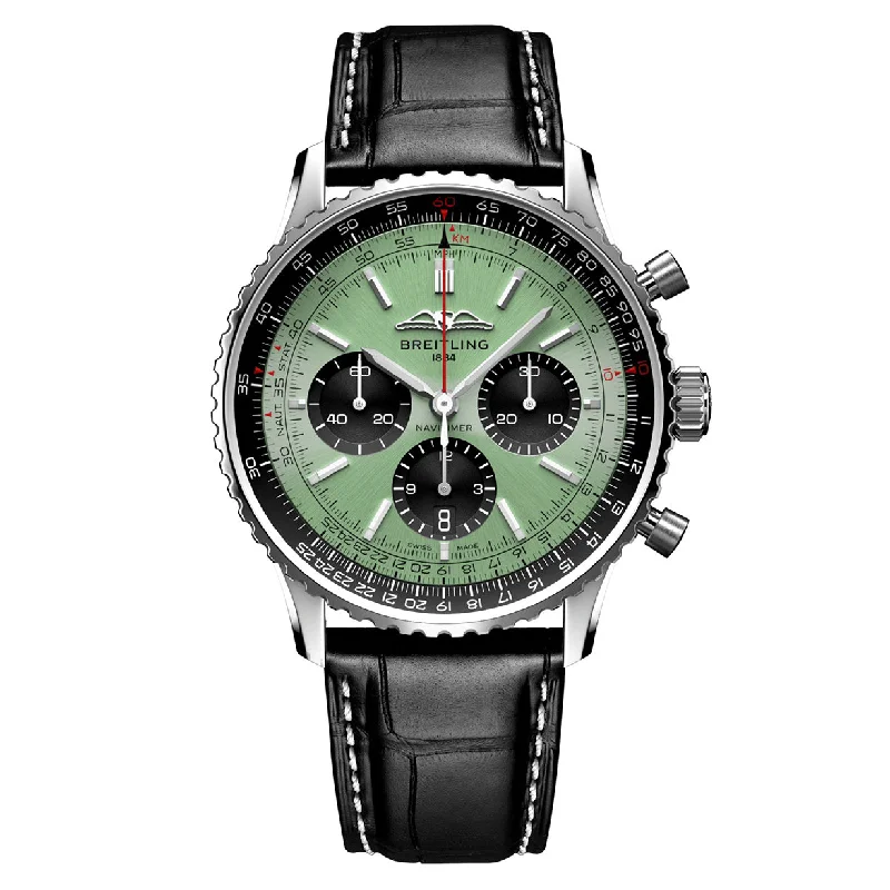 stylish women’s watches with rose gold-plated cases -Breitling Navitimer B01 Green Dial Men 43mm