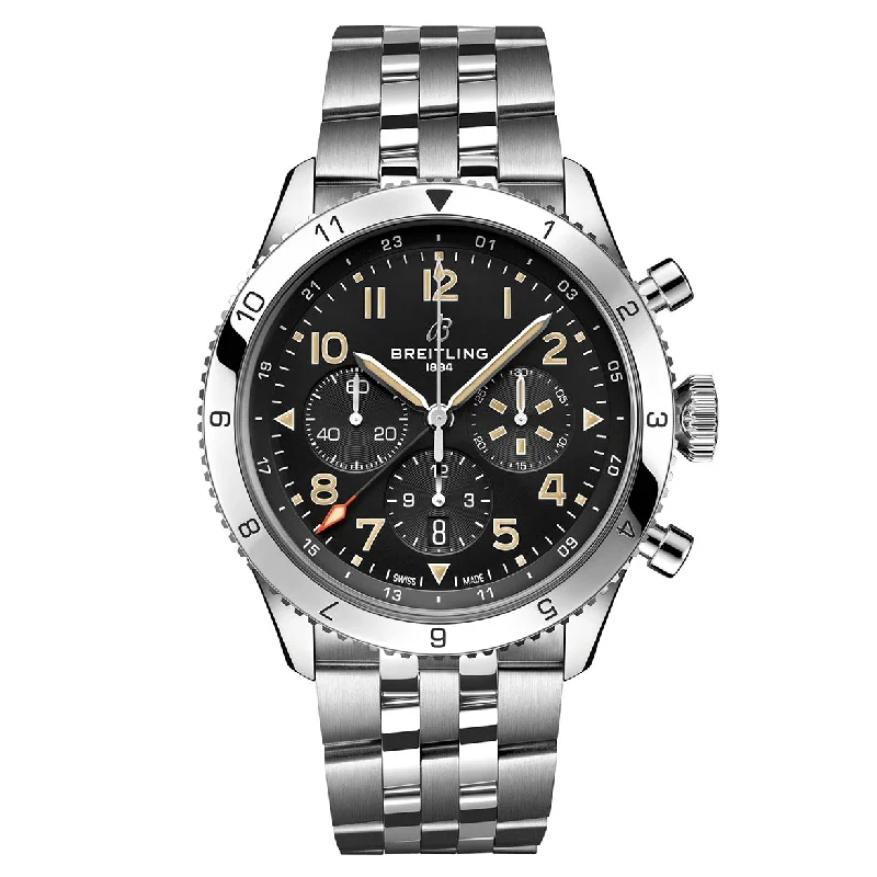 elegant watches for women with diamond dial markers -Breitling Super Avi B04 GMT P-51 Mustang Black Dial Men 46mm