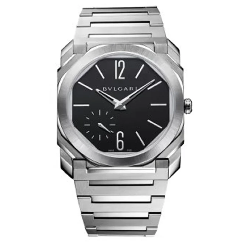 classic watches for women with sleek metal bands -Bvlgari Octo Finissimo Automatic Black Dial Men 40mm