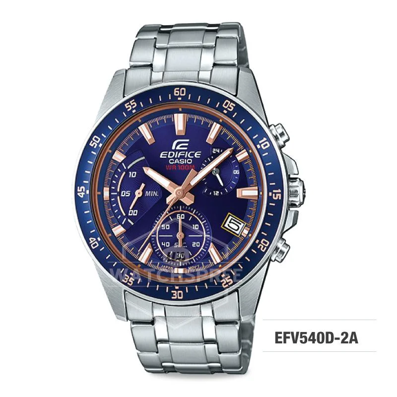 titanium and ceramic watches for men with modern style -Casio Edifice Standard Chronograph Silver Stainless Steel Band Watch EFV540D-2A EFV-540D-2A