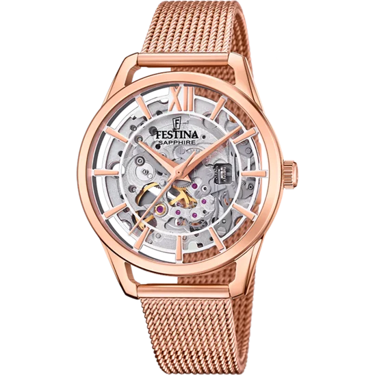 leather strap watches for men with vintage style -Festina Automatic Stainless Steel Analog Ladies Watch I Model F20628/2 Automatic Movement