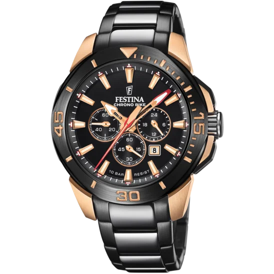 digital sport watches for outdoor adventures -Festina Chrono Bike Stainless Steel Chronograph Mens Watch I Model F20645/1 Quartz Movement