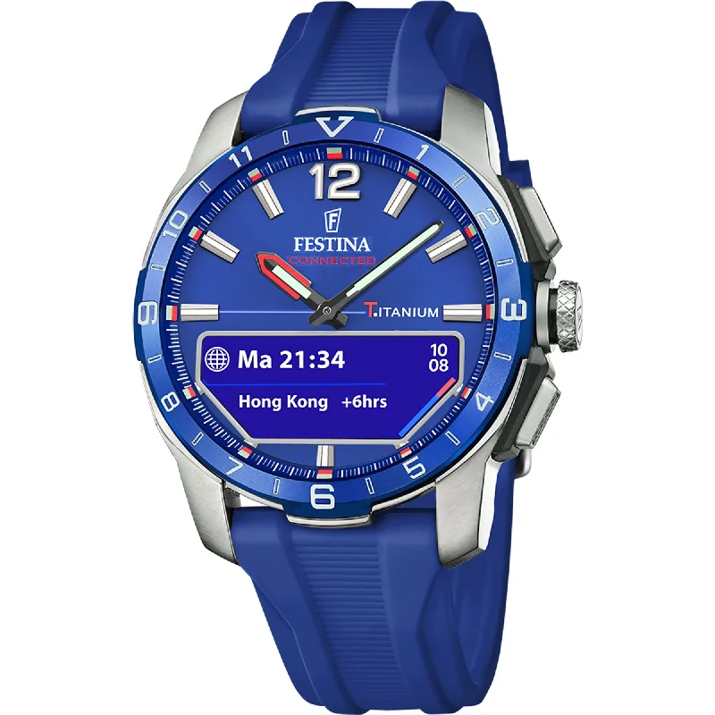 men’s watches with oversized dials and bold designs -Festina Connected D Rubber Connected (Digital) Mens Watch I Model F23000/3 Digital Movement