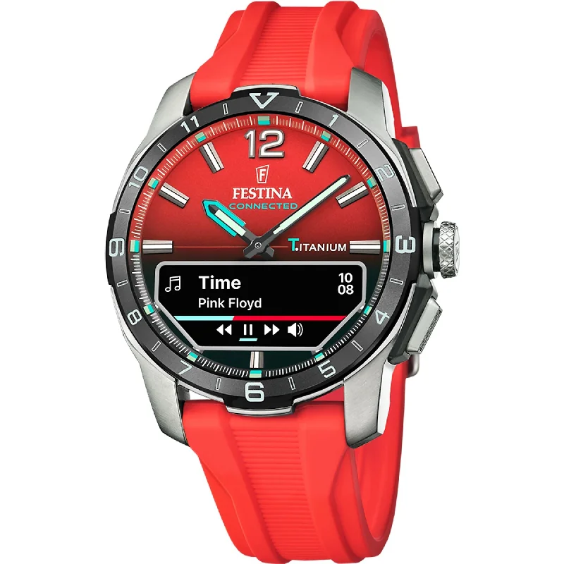 waterproof watches for sports enthusiasts with high durability -Festina Connected D Rubber Connected (Digital) Mens Watch I Model F23000/6 Digital Movement